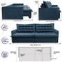 Imagem de Sofá Sem Caixa Retrátil e Reclinável 1,55m Cama inBox Versátil Suede Velusoft Azul