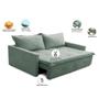 Imagem de Sofá Sem Caixa Retrátil e Reclinável 1,65m com Molas Bianca Boucle Menta Madelina Decor