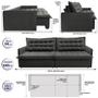 Sofá Sem Caixa Retrátil Reclinável 2,95m Cama inBox Versátil com Pillow Top e Molas Velusoft Cinza Imagem de Sofá Sem Caixa Retrátil Reclinável 2,95m Cama inBox Versátil com Pillow Top e Molas Velusoft Cinza