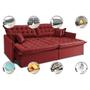 Imagem de Sofá Sem Caixa Retrátil Reclinável 2,95m Cama inBox Versátil de Pillow Top e Molas Velusoft Vermelho