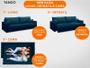 Imagem de Sofá Tango 1,80m sem caixa, Retrátil e Reclinável Velosuede Petroleo - NETSOFAS