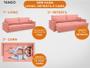Imagem de Sofá Tango 2,00m sem caixa, Retrátil e Reclinável Velosuede Rose - NETSOFAS