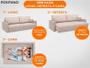 Imagem de Sofá Tango 2,20m sem caixa, Retrátil e Reclinável Velosuede Bege - NETSOFAS