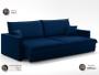 Imagem de Sofá Tango 2,20m sem caixa, Retrátil e Reclinável Veludocristal Azul Marinho - NETSOFAS