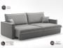 Imagem de Sofá Tango 2,20m sem caixa, Retrátil e Reclinável Veludocristal Cinza - NETSOFAS