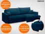 Imagem de Sofá Tango 2,40m sem caixa, Retrátil e Reclinável Velosuede Petroleo - NETSOFAS