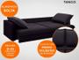 Imagem de Sofá Tango 2,60m sem caixa, Retrátil e Reclinável Velosuede Preto - NETSOFAS