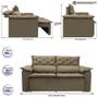 Imagem de Sofá Top Compact 180 cm Retrátil e Reclinável com molas espirais Suede Castor - Sofá na Web