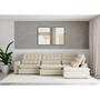 Imagem de Sofá Volt com Chaise 3,20m em Veludo Atenas Off White - Home Mobily