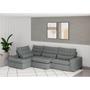Imagem de Sofá Volt com Chaise 3,60m em Suede Veludo Grafite - Home Mobily