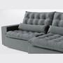 Imagem de Sofá Volt com Chaise 3,60m em Suede Veludo Grafite - Home Mobily