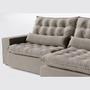 Imagem de Sofá Volt com Chaise 3,80m em Suede Veludo Castor - Home Mobily