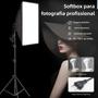 Imagem de Softbox de Fotografia Profissional com Tripé e Lâmpada E27 - Iluminação Contínua