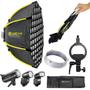 Imagem de Softbox Octa 65cm Dobravel Grid Bowens + Suporte Flash Greika 2 Em 1