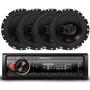 Imagem de Som Automotivo Mp3 Player Pioneer Bluetooth Usb Sem Toca Cd Mvh-s218bt + 4 Alto Falantes Jbl 220w Rms