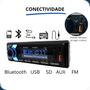 Imagem de Som Automotivo Rádio MP3 FM Bluetooth USB First Option 1 DIN Excelente Qualidade 7 Cores