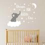 Imagem de Sonho Big Little One Elephant Wall Decal, Adesivos de parede Citação, Decoração de parede do quarto do bebê, decalques de parede de vinil para crianças Baby Kids Boy Girl Bedroom Nursery Decor (47.3 "Wx38.9" H) (branco)