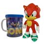 Imagem de Sonic Azul, Vermelho E Amarelo- Kit Com 3 Bonecos + Canecas