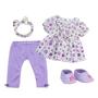 Imagem de Sophia's  Baby 15" Doll Twin Set com duas roupas completas de blusa de estampa floral, leggings, bandana e sapatos para duas  Bonecas não incluídas