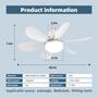 Imagem de Soquete de ventilador de teto RRDEFSD com luz 52cm com controle remoto