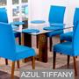 Imagem de Sousplat Com Base MDF E Capas Com Elástico 35cm x 35cm Em Malha Gel Lisa Kit 08 Peças - Azul Turquesa