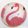 Imagem de Sousplat Decorativo Redondo Flamingo 33 cm - Kit 6 unidades