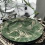 Imagem de Sousplat Palm Beach Estampado Verde - 33cm - Eleve o Luxo em sua Casa com Nosso Sousplat Clássico! - Estilo Requinte em Decoração!
