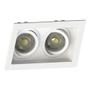 Imagem de Spot Duplo Embutir Quadrado Recuado Mr16 Branco + Led Save Energy 4,8w 2700k