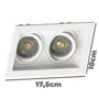 Imagem de Spot Duplo Embutir Quadrado Recuado Mr16 Branco + Led Stella 6w 3000K