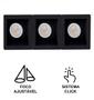 Spot Embutir Triplo Quadrado Recuado MR16 Preto + Lamp BQ - Decorium Imagem de Spot Embutir Triplo Quadrado Recuado MR16 Preto + Lamp BQ