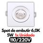Imagem de Spot led Quadrado de Embutir 2 Led 5W 6,000K Sala Quarto Teto Banheiro Branco Moderno 110V220V Bivolt Direcionável Luz Supimpa Sanca Spots MR16 Mini