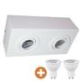 Imagem de Spot Plafon Box Sobrepor Mr16 Duplo Direcionável Branco + Led