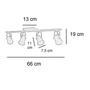 Imagem de Spot Sobrepor Direcionável 2714 Trilho com 4 Lâmpadas Canopla Quadrada Emalustres