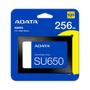 Imagem de SSD Adata SU650, 256GB, SATA III, 2.5", Leitura: 540MB/s, Gravação: 450MB/s, Preto - ASU650SS-256GT-R