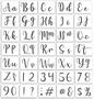 Imagem de Stencil Letras Alfabeto Cursivo Números 35 Peças 10x7cm