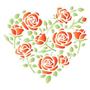 Imagem de Stencil Litoarte  10 x 10 cm - ST-X-373 Coração de Rosas