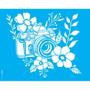 Imagem de Stencil Opa 20 x 25 cm - Camera Com Flores - 3435