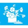 Imagem de Stencil Opa 20 x 25 cm - Pote Com Flores Amor Perfeito - 3476