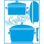 Imagem de Stencil Pintura Cozinha Panelas Str-194 20x25cm Litoarte