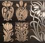 Imagem de Stencil Vintage Floral Planta Molde Vazado 4 Pcs A4