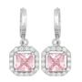 Imagem de Sterling Prata Rosa CZ Micro Pave Brincos Quadrados