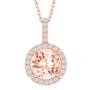 Imagem de Sterling Prata Rosa GP de quatro pinos Round Morganite CZ Pendan