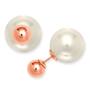 Imagem de Sterling Prata Rosa Ouro Bead Pearl Back Brincos