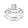 Imagem de Sterling Silver CZ Compromisso e Anel de Casamento Set, Tamanho 9