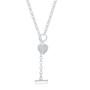 Imagem de Sterling Silver Heart Charm Rolo Chain Colar