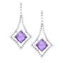 Imagem de Sterling Silver Open Beaded Square com Praça Central Amethy