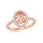 Imagem de Sterling Silver Rose GP Oval Morganite CZ Ring, Tamanho 8