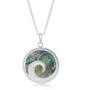 Imagem de Sterling Silver Wave Design Abalone Corrente Pendente