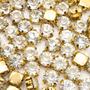Imagem de Strass Cristal Ss39 para Costura Metal Dourado 8mm 50pçs 24g Artesanato