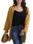 Suéter de cardigã Ferrtye feminino Chunky Cable Kit amarelo Imagem de Suéter de cardigã Ferrtye feminino Chunky Cable Kit amarelo